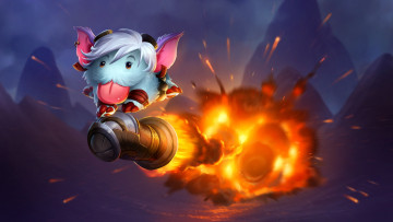 Картинка видео+игры league+of+legends существо огонь снаряд язык tristana poro
