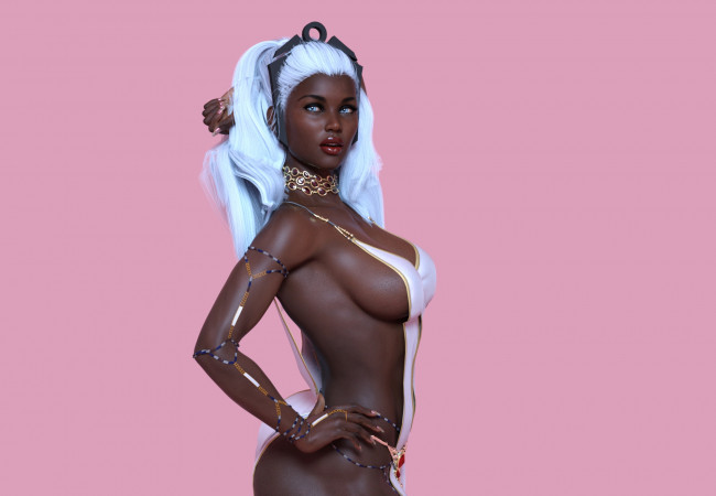 Обои картинки фото 3д графика, люди , people, девушка, взгляд, фон