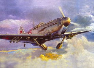 Картинка авиация 3д рисованые v-graphic самолет полет облака небо