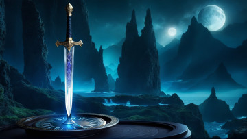 Картинка 3д+графика фантазия+ fantasy нейросети графика нейроарт ai art нейронные сети рисунки нейро искусство нейрографика graphics neuroart neural networks drawings neuro neurography created by dave волшебный клинок