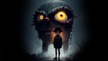 Картинка 3д+графика ужас+ horror нейросети графика нейроарт ai art нейронные сети рисунки нейро искусство нейрографика graphics neuroart neural networks drawings neuro neurography ужасное существо девочка