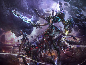 Картинка фэнтези роботы киборги механизмы дева