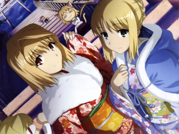 Обои картинки фото аниме, tsukihime, девушки