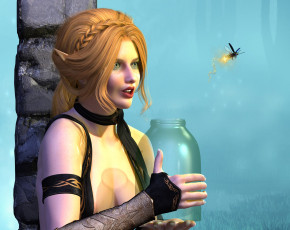 Картинка 3д+графика эльфы+ elves эльфийка взгляд фон