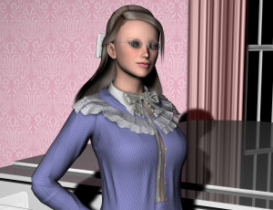 Картинка 3д+графика люди+ people девушка взгляд фон