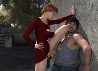 Картинка 3д+графика люди+ people девушка парень фон взгляд