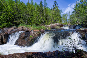 Картинка природа водопады водопад река лес