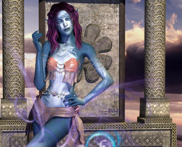 Обои картинки фото 3д графика, эльфы , elves, эльфийка, взгляд, фон