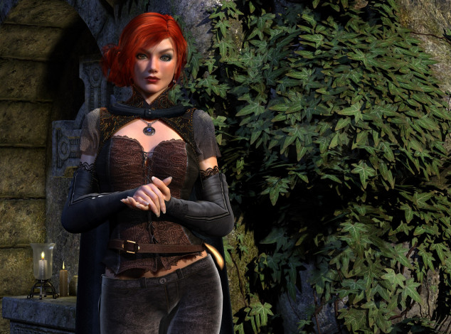 Обои картинки фото 3д графика, люди , people, девушка, взгляд, фон