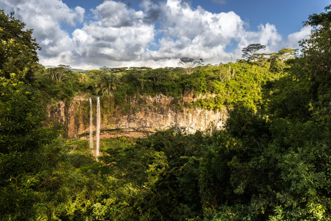 Обои картинки фото природа, водопады, водопад, река, лес