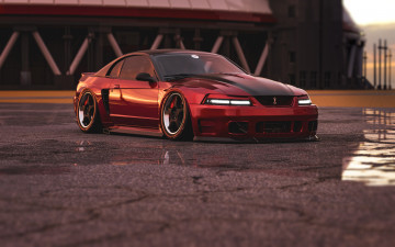 обоя автомобили, 3д, ford, mustang, cobra, r, widebody, kit