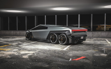обоя автомобили, 3д, tesla, cyber, truck, 6x6, widebody