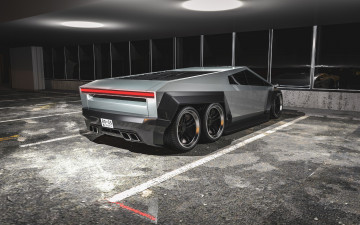 Картинка автомобили 3д tesla cyber truck 6x6 widebody