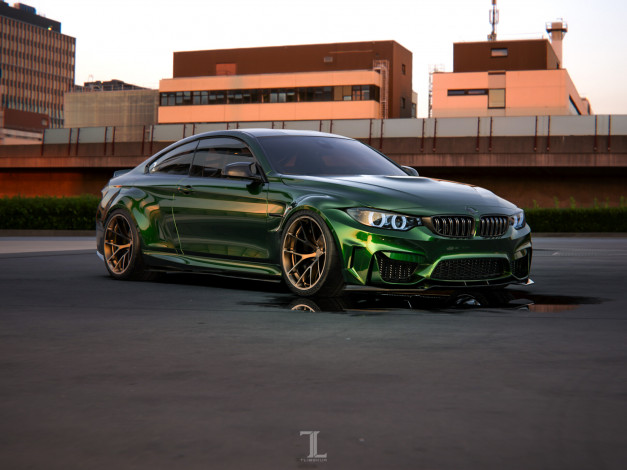 Обои картинки фото автомобили, 3д, bmw, m4, widebody, kit, full, throttle, stance, tuning