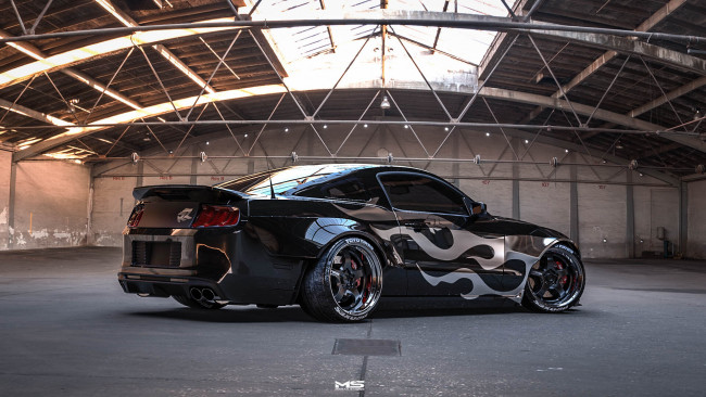 Обои картинки фото автомобили, 3д, ford, mustang, widebody
