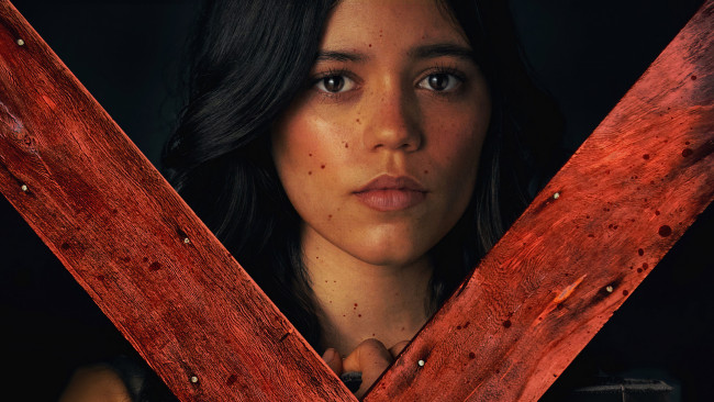 Обои картинки фото x , 2022, кино фильмы, -unknown , другое, дженна, oртега, x, ужасы, пoстeр, jenna, ortega, lorraine