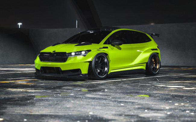 Обои картинки фото автомобили, 3д, skoda, enyaq, r5, rally, version