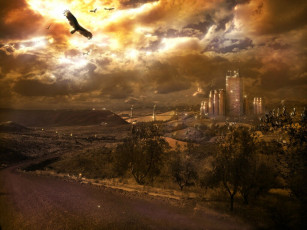 Картинка небесный город фэнтези иные миры времена