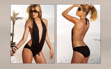 Картинка _Unsort+-НЕ+ВЫБИРАТЬ++ девушки  не выбирать очки купальник doutzen+kroes модель блондинка пальма браслеты