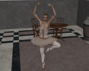 Картинка 3д+графика people+ люди танец балерина