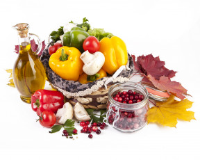 Картинка еда разное клюква перец масло грибы