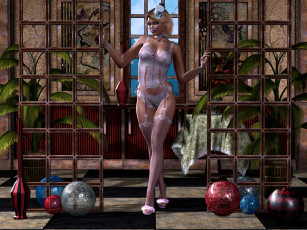 Картинка 3д+графика people+ люди девушка взгляд шары