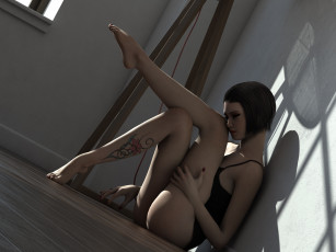 Картинка 3д+графика people+ люди девушка задумчивость