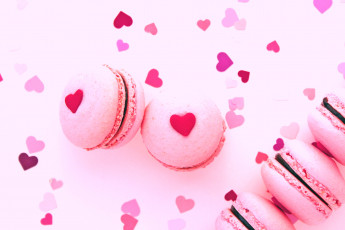 Картинка еда -+макаруны сердечки розовый