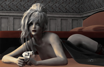 Картинка 3д+графика people+ люди девушка оружие