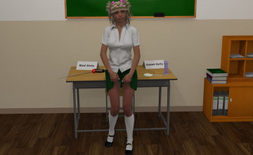 Картинка 3д+графика people+ люди стол девушка