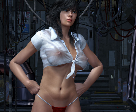 Обои картинки фото 3д графика, people , люди, взгляд, девушка