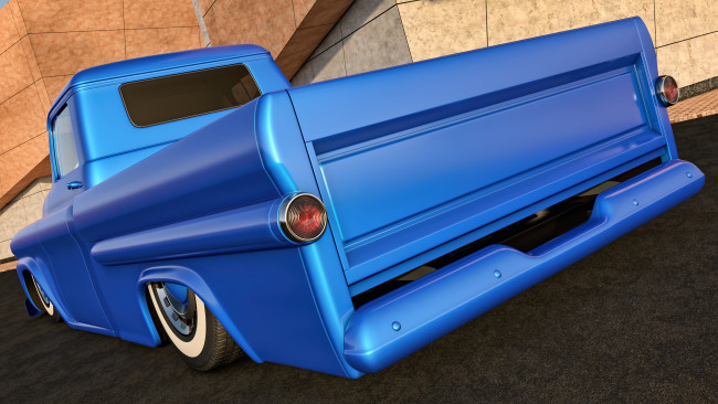 Обои картинки фото автомобили, 3д, chevrolet, 1958, pickup, apache