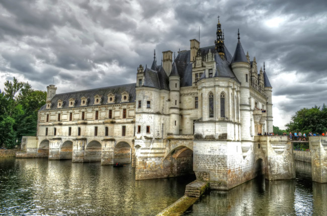 Обои картинки фото замок шенонсо, города, замки франции, вода, дворец