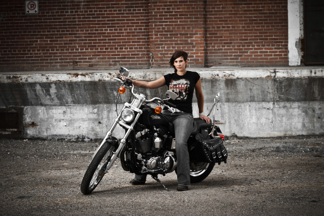 Обои картинки фото мотоциклы, мото с девушкой, moto
