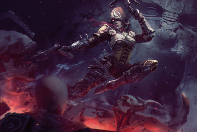 Обои картинки фото diablo iii,  reaper of souls, видео игры, diablo, iii, девушка, reaper, of, souls