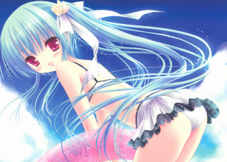 Картинка аниме tinkerbell+ artbook девушка круг пляж купальник