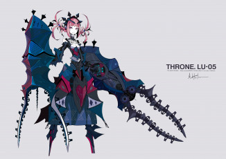 Картинка аниме оружие +техника +технологии арт palow взгляд девушка фон