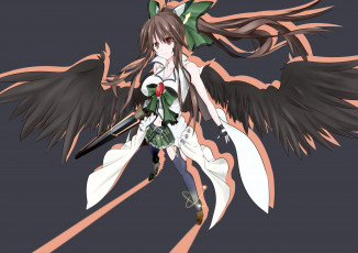 Картинка аниме touhou девушка арт artist tagme reiuji utsuho крылья