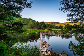 Картинка природа реки озера холмы река лес