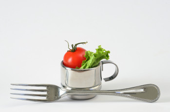 Картинка еда помидоры кружка вилка помидорка