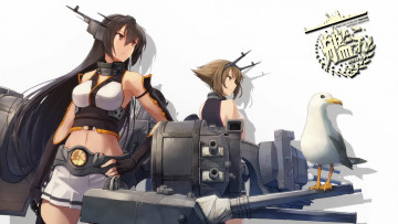 Картинка аниме kantai+collection оружие shizuma yoshinori девушки nagato kantai collection mutsu kancolle