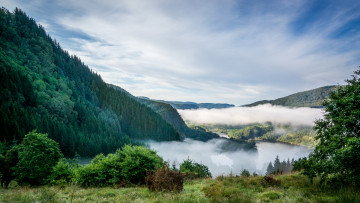 Картинка природа реки озера горы облака лес река