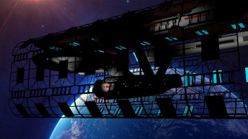 Картинка видео+игры -+star+trek+constellation планета вселенная полет космический корабль