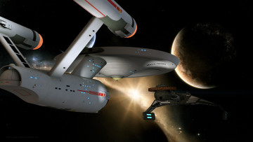 Картинка видео+игры -+star+trek+constellation планета вселенная полет космический корабль