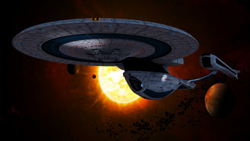 Картинка видео+игры -+star+trek+constellation планета вселенная полет космический корабль