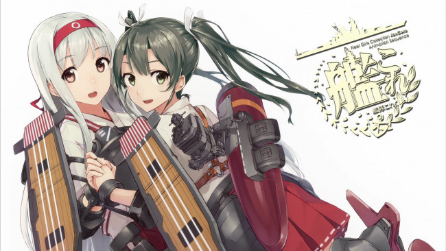 Обои картинки фото аниме, kantai collection, kantai, collection, konishi, koconatu, zuikaku, оружие, девушки, kancolle, shoukaku