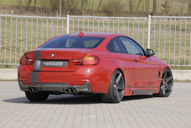 Обои картинки фото автомобили, bmw, f32, coupе, series, 4, rieger, красный, 2014г