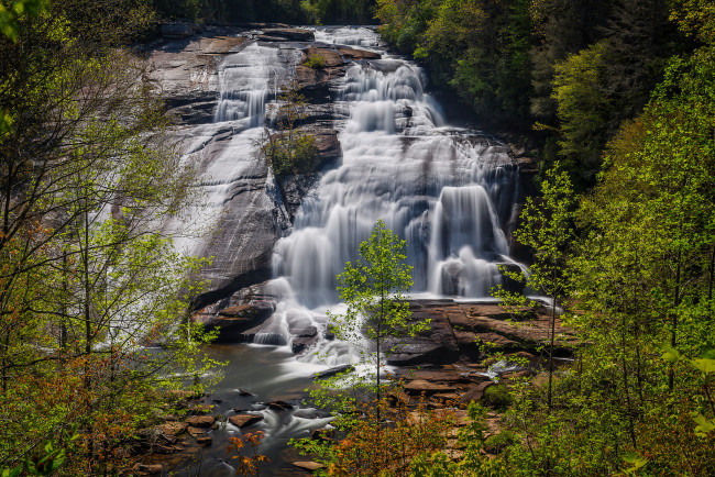 Обои картинки фото природа, водопады, водопад, река, лес