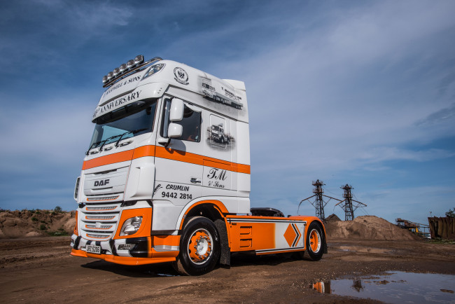 Обои картинки фото автомобили, daf, space, super, ftp, xf, 510, 2013г, uk-spec, cab