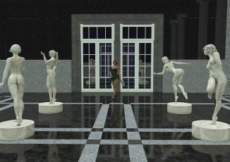 Картинка 3д+графика фантазия+ fantasy скульптуры фон взгляд девушка